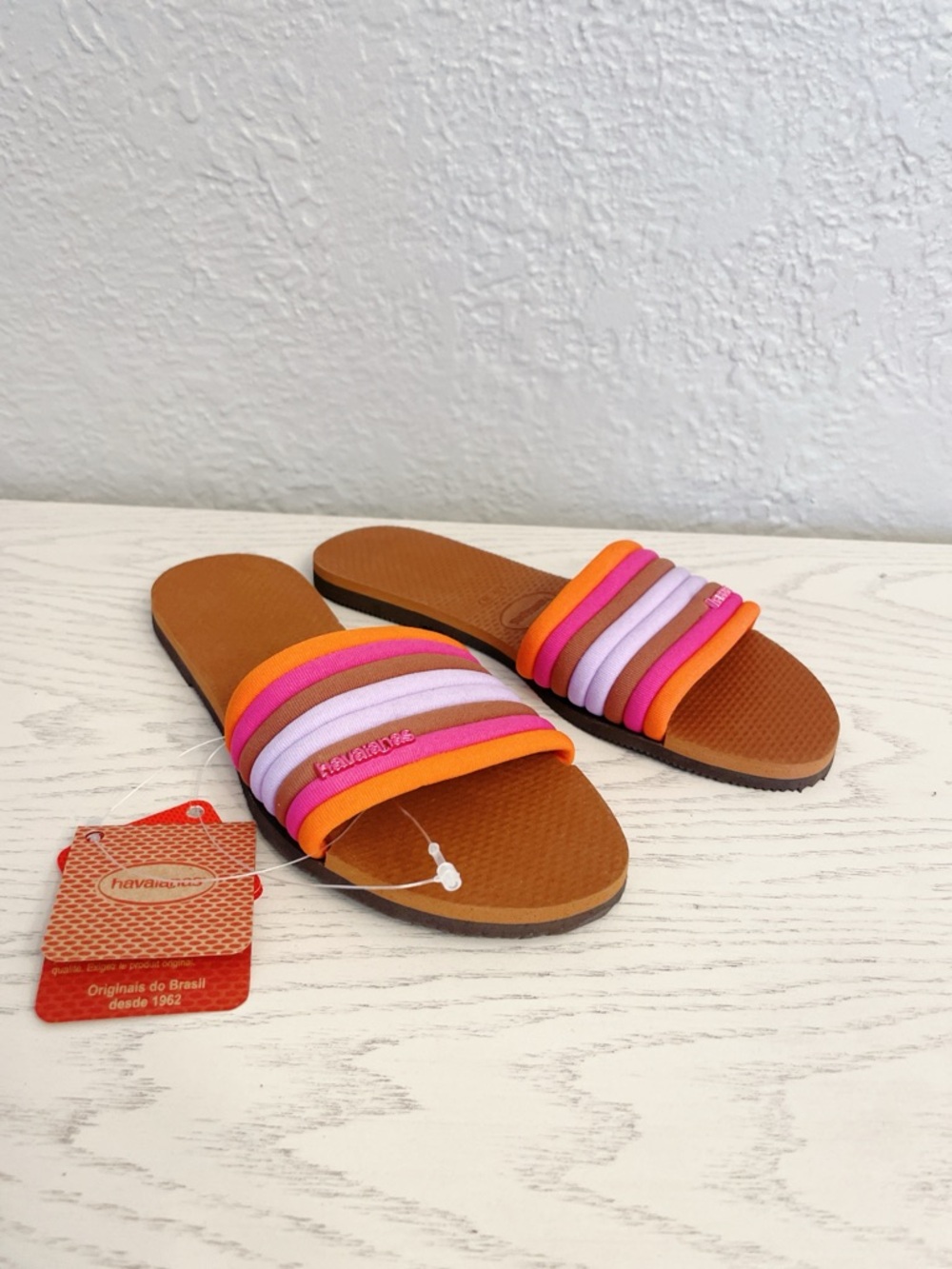 Havaianas NEW Malta cool Women's Multicolor Striped Slide Sandals - 6 - Picture 3 of 8
